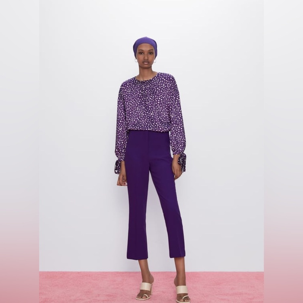 Zara SATIN EFFECT PRINT SHIRT
